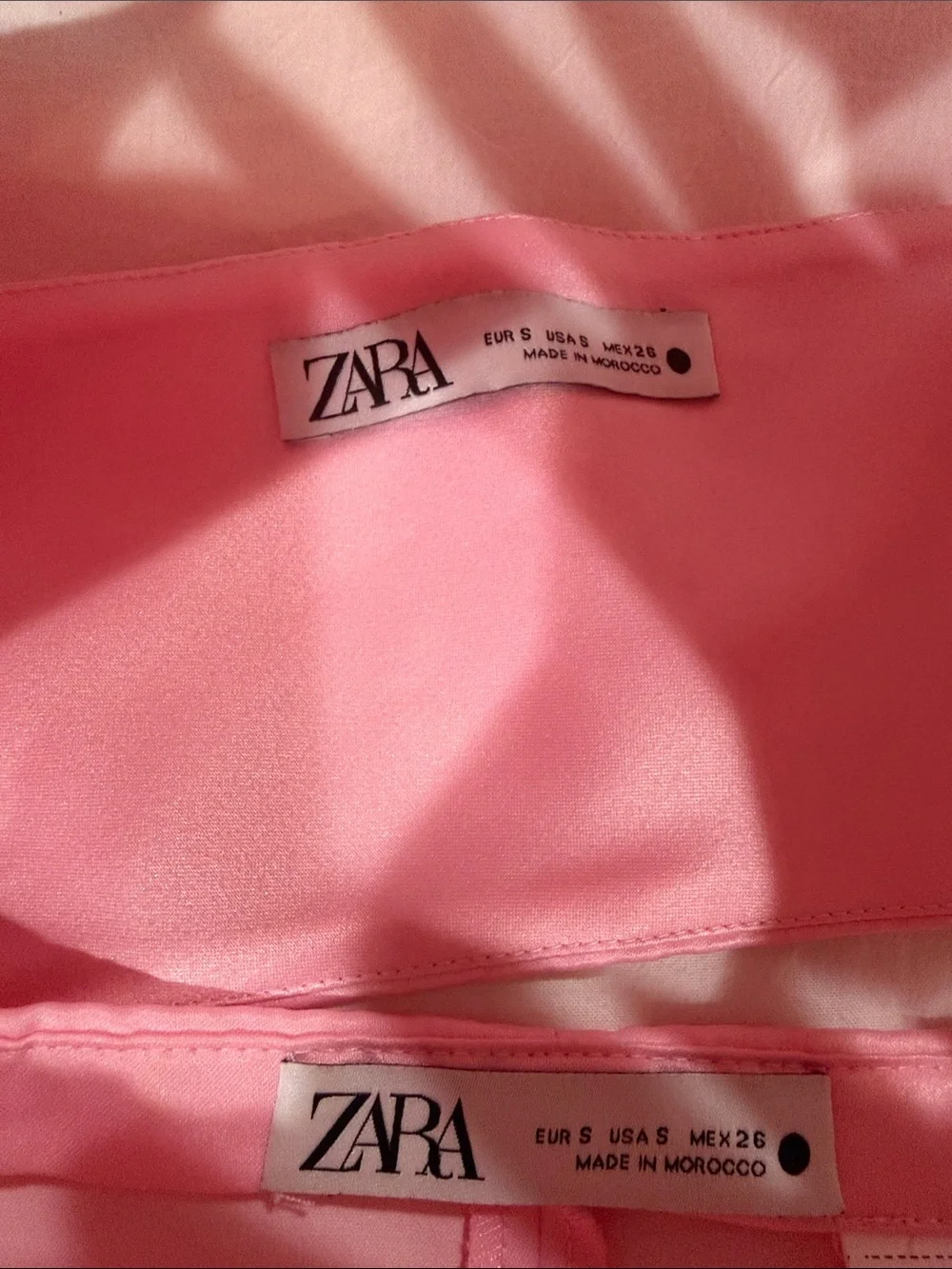 Zara Pink Satin Two-Piece Set